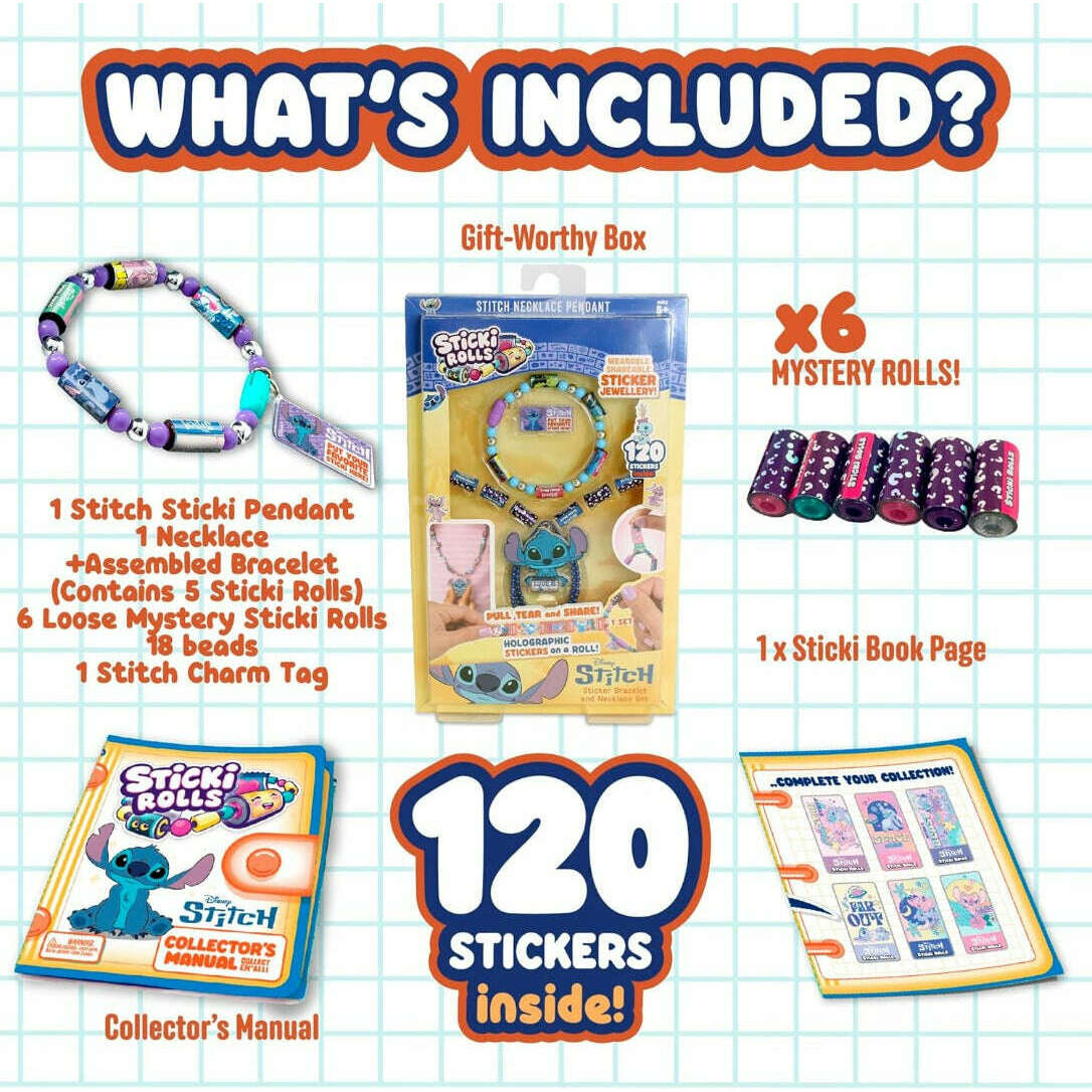 Toys N Tuck:Sticki Rolls Disney Stitch Necklace Pendant,Sticki Rolls