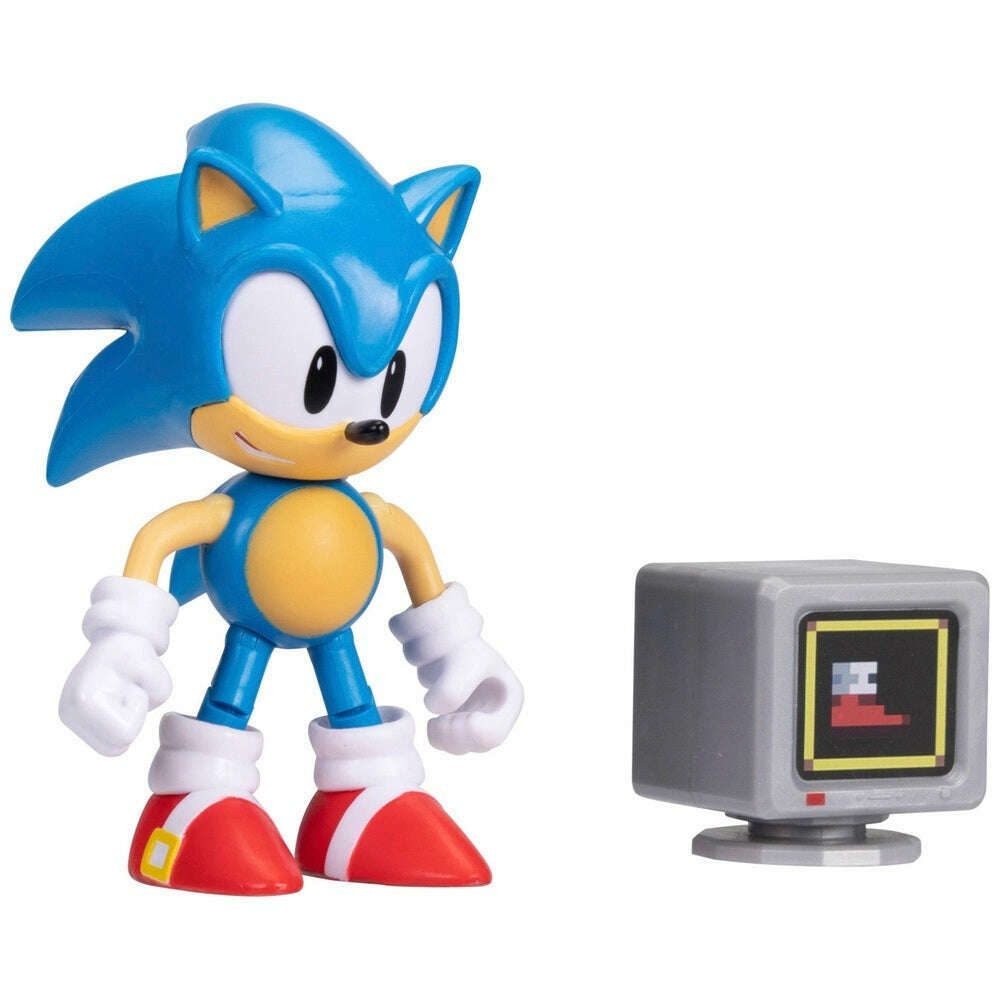 Toys N Tuck:Sonic The Hedgehog 4 Inch Figure - Classic Sonic with Speed Item Box,Sonic The Hedgehog
