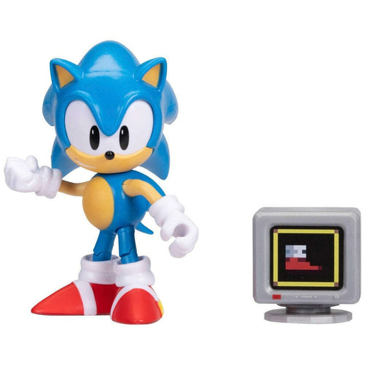 Toys N Tuck:Sonic The Hedgehog 4 Inch Figure - Classic Sonic with Speed Item Box,Sonic The Hedgehog