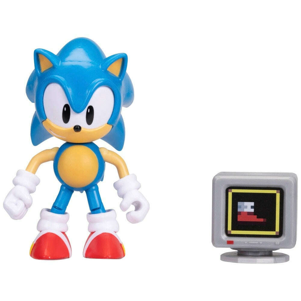 Toys N Tuck:Sonic The Hedgehog 4 Inch Figure - Classic Sonic with Speed Item Box,Sonic The Hedgehog