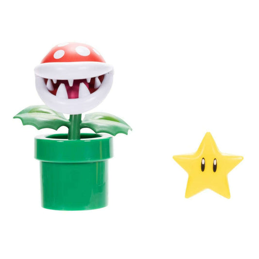 Toys N Tuck:Super Mario 4 Inch Figures - Piranha Plant with Super Star,Super Mario