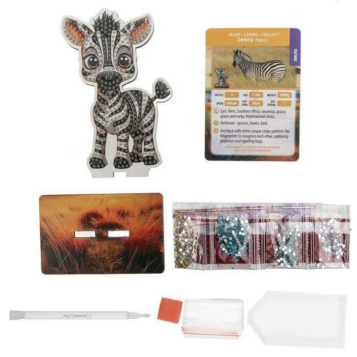 Toys N Tuck:Crystal Art Wildlife Buddies Safari Series 5 - Zebra,Crystal Art