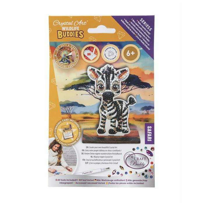 Toys N Tuck:Crystal Art Wildlife Buddies Safari Series 5 - Zebra,Crystal Art