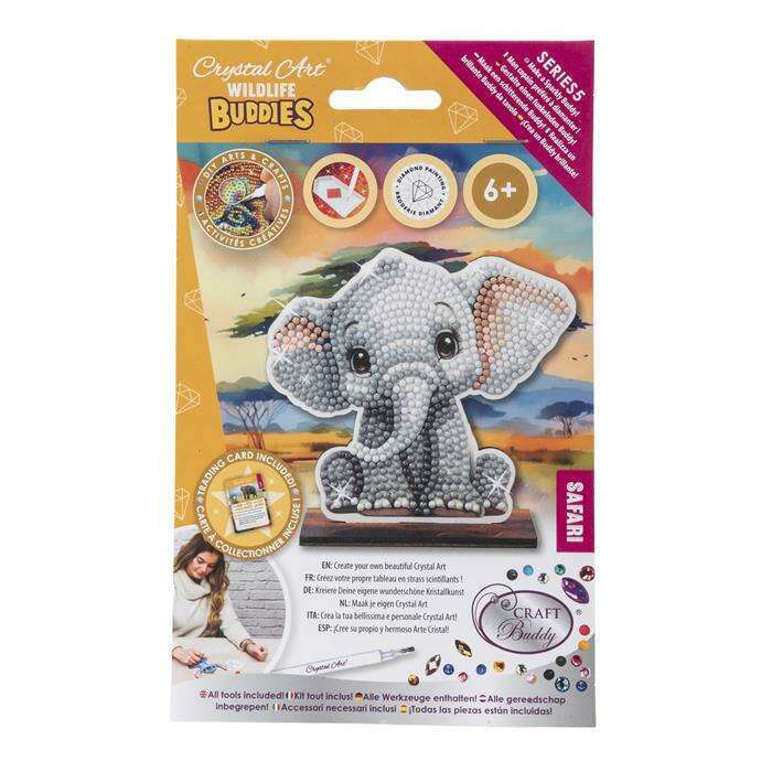 Toys N Tuck:Crystal Art Wildlife Buddies Safari Series 5 - Elephant,Crystal Art