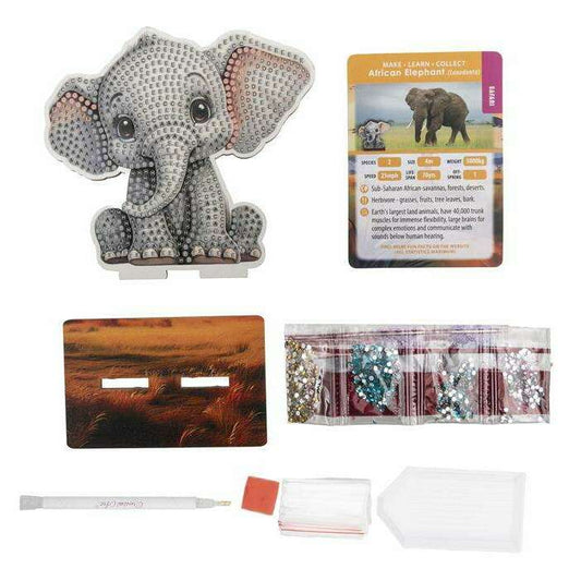 Toys N Tuck:Crystal Art Wildlife Buddies Safari Series 5 - Elephant,Crystal Art