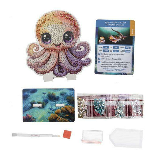 Toys N Tuck:Crystal Art Wildlife Buddies Ocean Series 5 - Octopus,Crystal Art