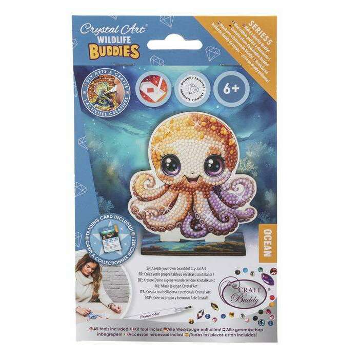 Toys N Tuck:Crystal Art Wildlife Buddies Ocean Series 5 - Octopus,Crystal Art