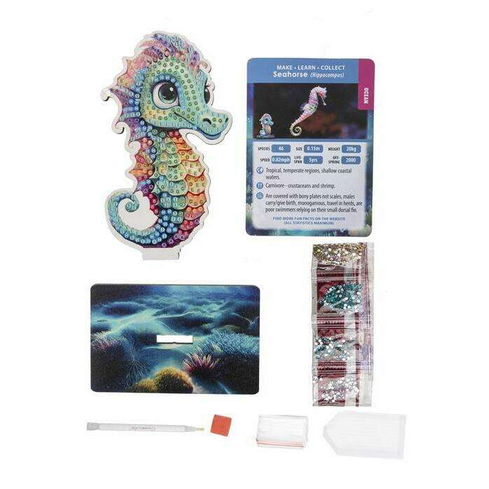 Toys N Tuck:Crystal Art Wildlife Buddies Ocean Series 5 - Seahorse,Crystal Art