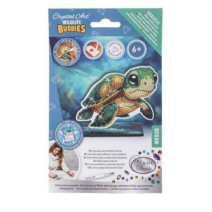 Toys N Tuck:Crystal Art Wildlife Buddies Ocean Series 5 - Turtle,Crystal Art