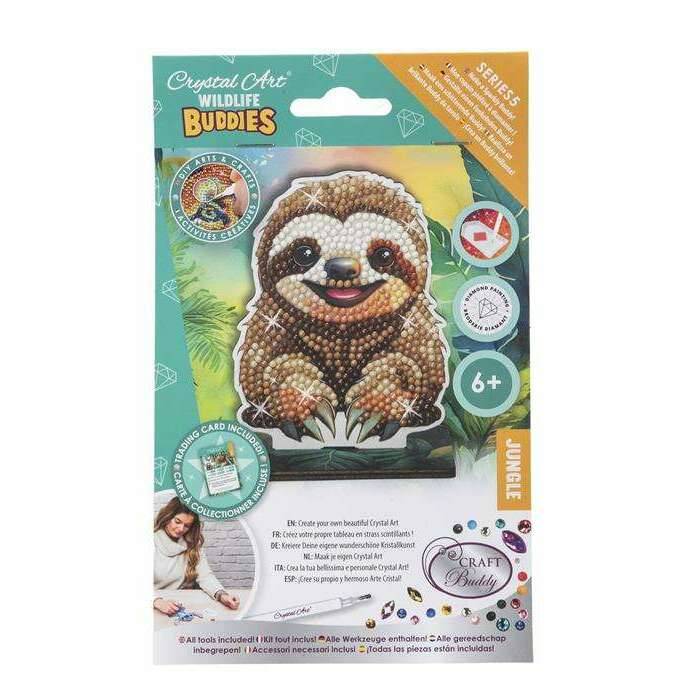 Toys N Tuck:Crystal Art Wildlife Buddies Jungle Series 5 - Sloth,Crystal Art