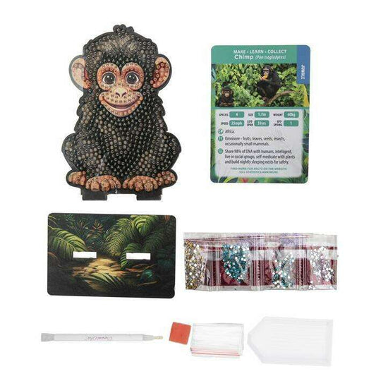 Toys N Tuck:Crystal Art Wildlife Buddies Jungle Series 5 - Chimp,Crystal Art