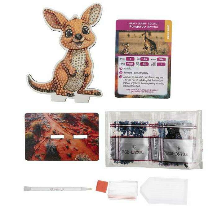Toys N Tuck:Crystal Art Wildlife Buddies Down Under Series 5 - Kangaroo,Crystal Art