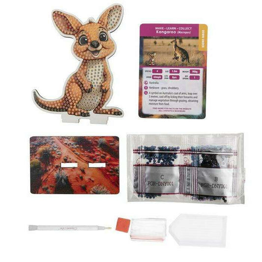 Toys N Tuck:Crystal Art Wildlife Buddies Down Under Series 5 - Kangaroo,Crystal Art