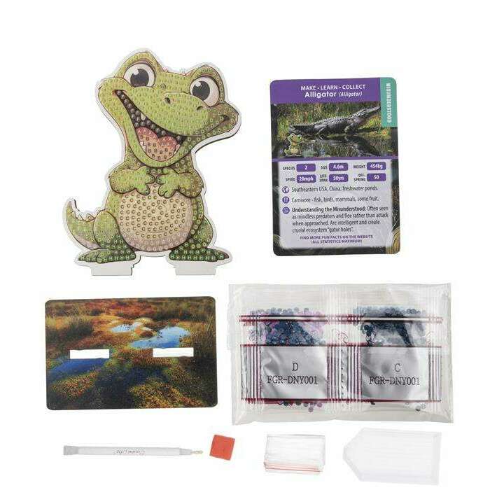 Toys N Tuck:Crystal Art Wildlife Buddies Misunderstood Series 5 - Alligator,Crystal Art