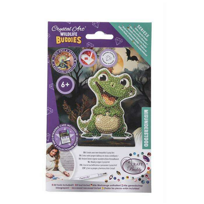 Toys N Tuck:Crystal Art Wildlife Buddies Misunderstood Series 5 - Alligator,Crystal Art