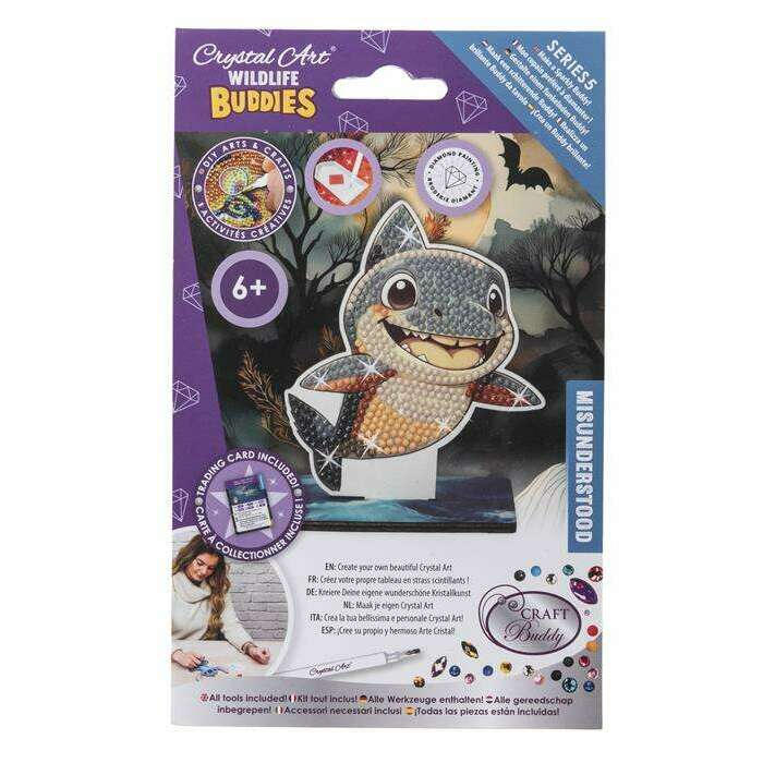 Toys N Tuck:Crystal Art Wildlife Buddies Misunderstood Series 5 - Shark,Crystal Art