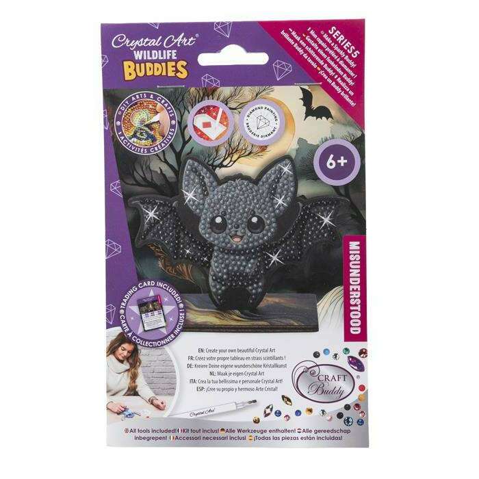 Toys N Tuck:Crystal Art Wildlife Buddies Misunderstood Series 5 - Bat,Crystal Art