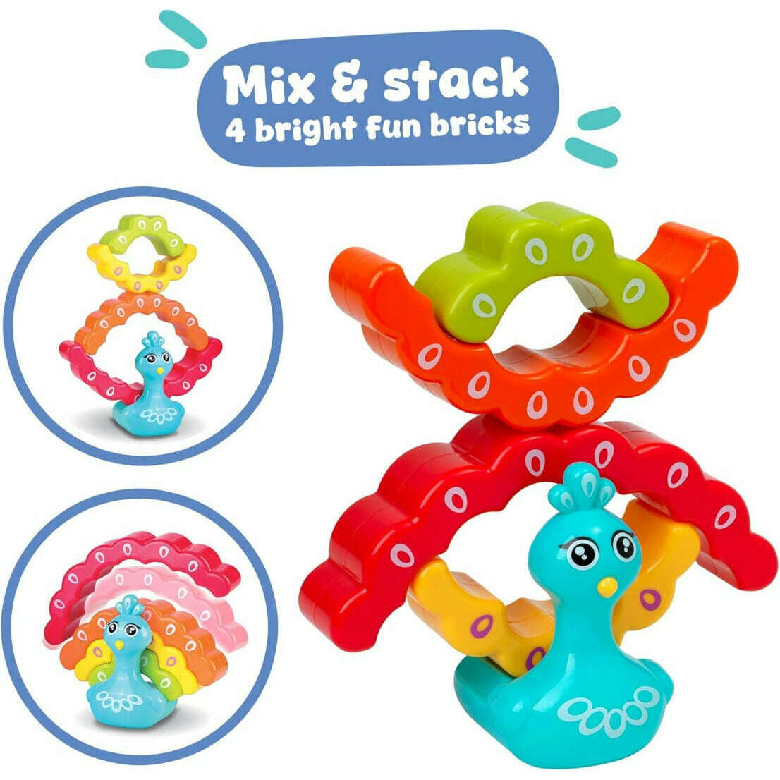 Toys N Tuck:Play Tots Rainbow Peacock Stacker,Play Tots