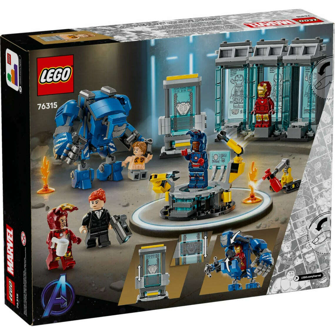 Toys N Tuck:Lego 76315 Marvel Iron Man's Laboratory: Hall of Armor,Lego Marvel