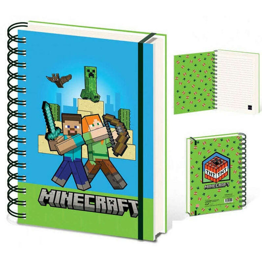 Toys N Tuck:Minecraft Characters A5 Wiro Notebook,Minecraft