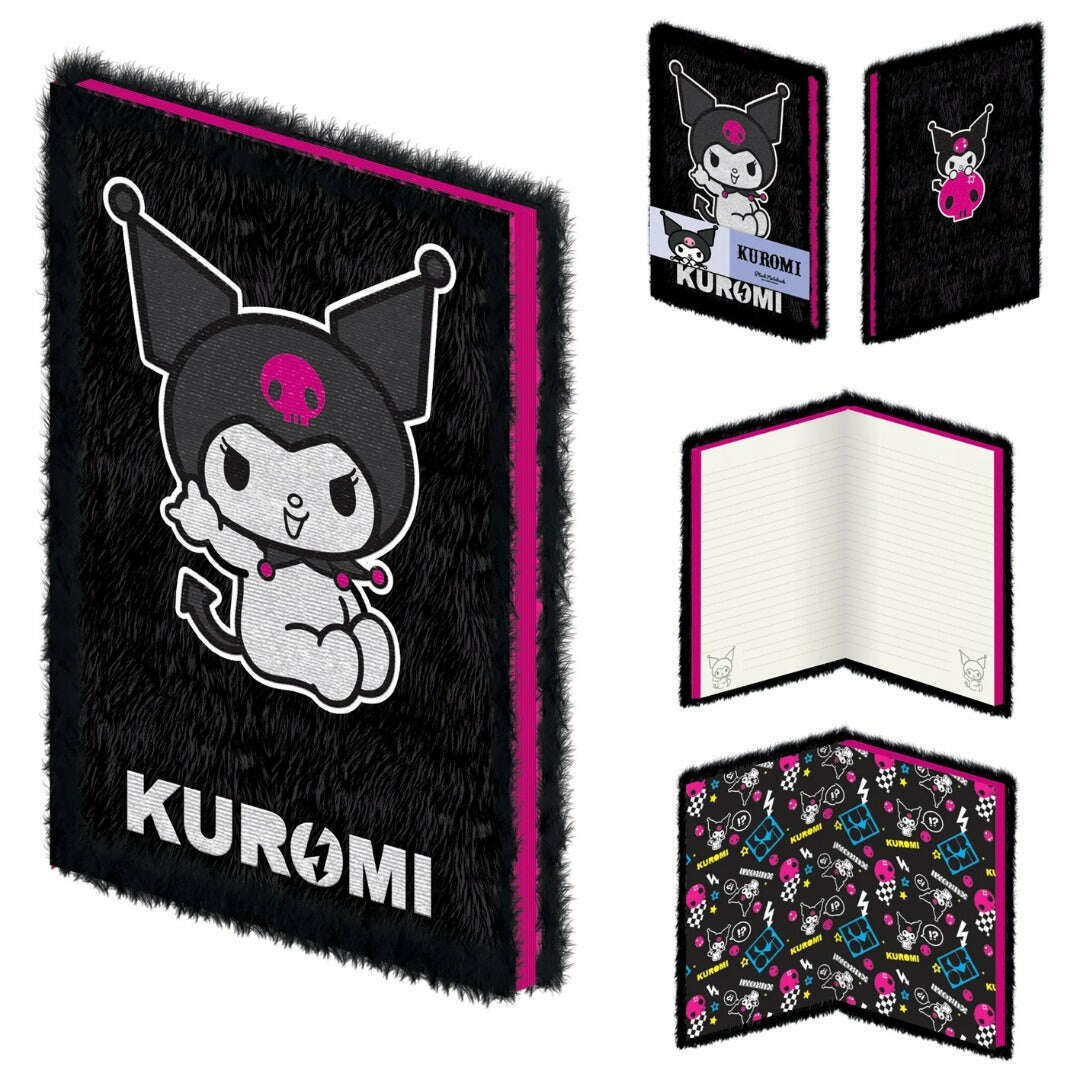 Toys N Tuck:Sanrio Kuromi A5 Plush Notebook,Hello Kitty