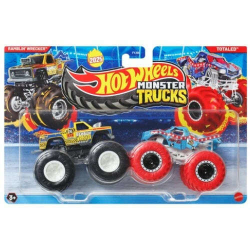 Toys N Tuck:Hot Wheels Monster Trucks Ramblin Wrecker VS Totaled,Hot Wheels