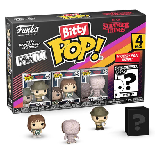 Bitty Pop! Stranger Things 4 Pack - Hopper, Joyce, Demogorgon and Mystery Bitty