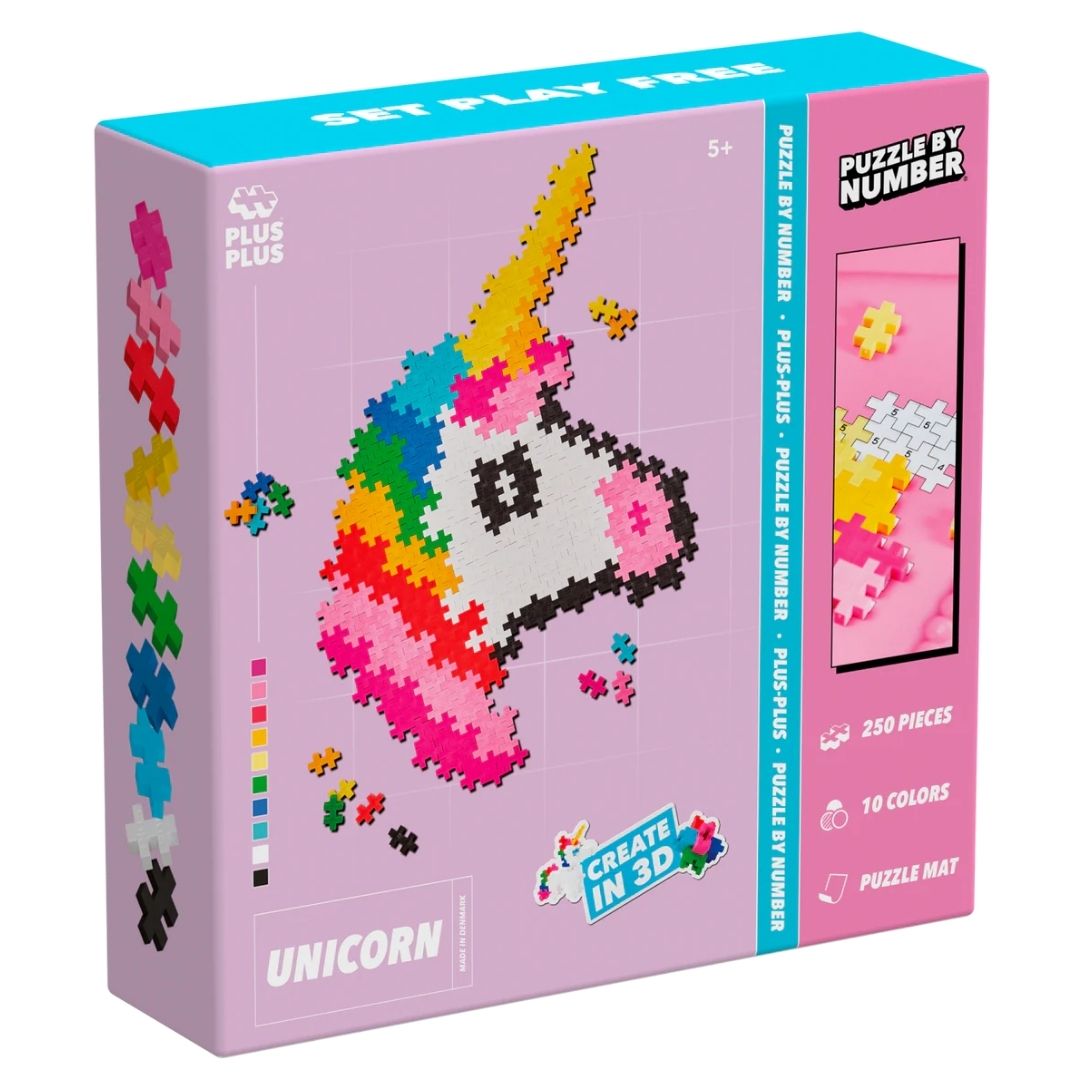 Plus Plus 250 PCS Puzzle By Number Unicorn