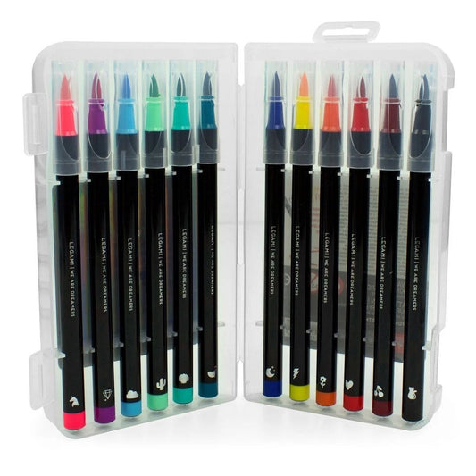 Legami 12 Brush Markers Bright Colours