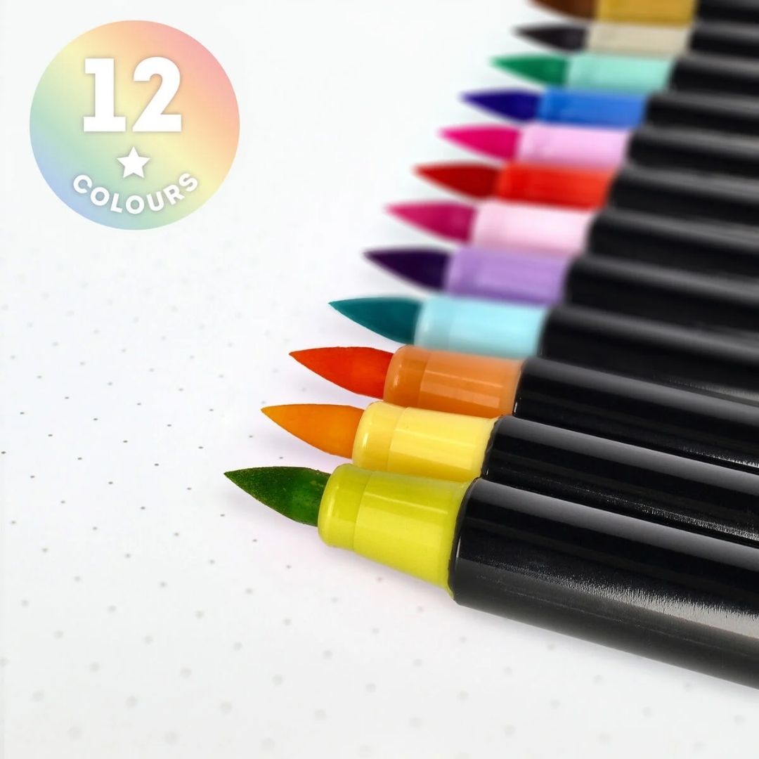 Legami 12 Brush Markers Pastel Colours