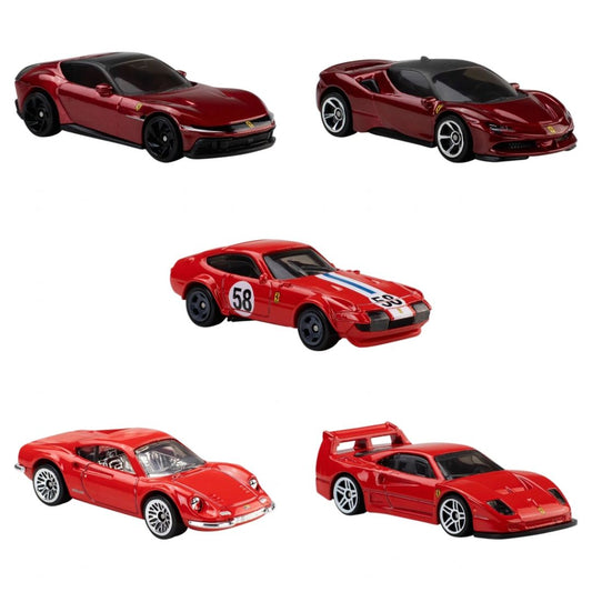 Hot Wheels Die-Cast 1:64 Ferrari 5 Pack