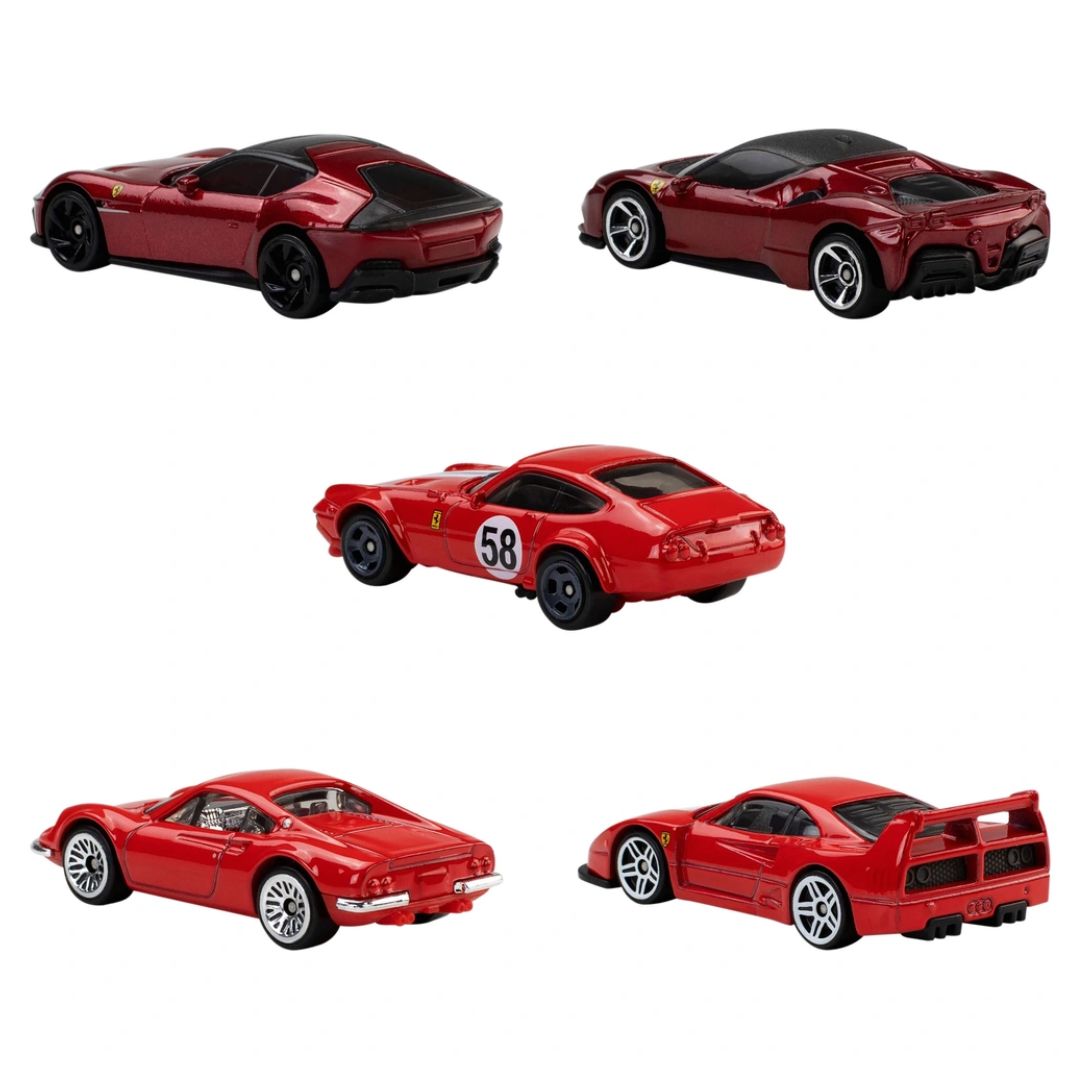 Hot Wheels Die-Cast 1:64 Ferrari 5 Pack