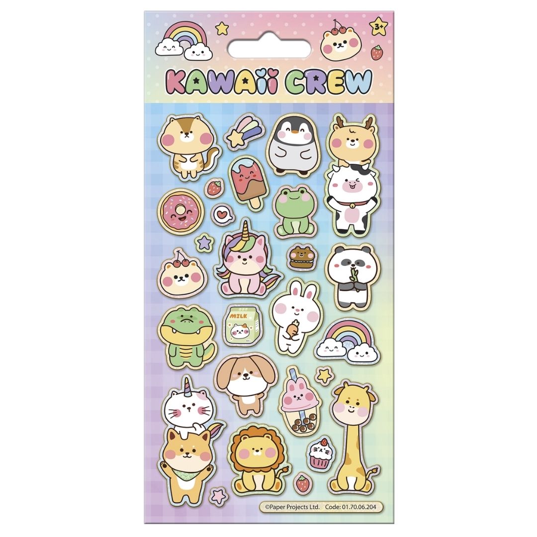 Sparkly Character Sticker Pack - Kawaii Crew