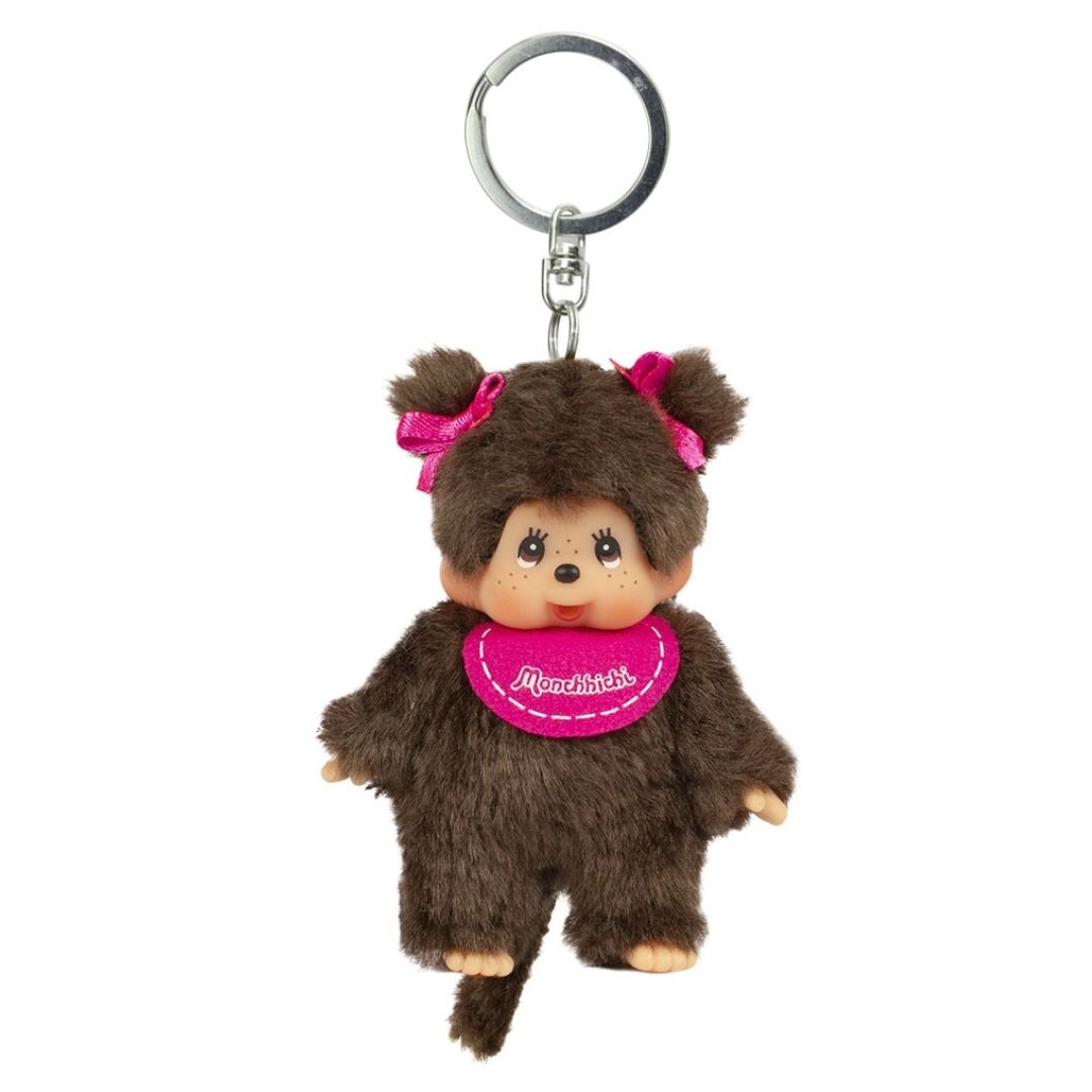 Monchhichi Plush Keyring Pink Girl
