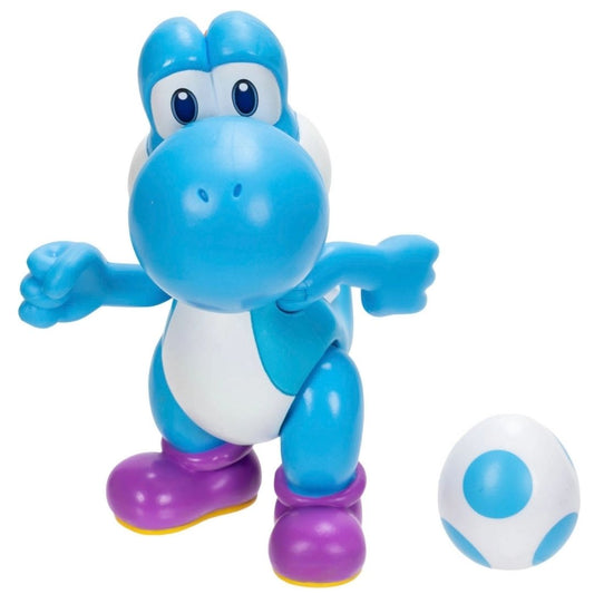 Super Mario 4" Light-Blue Yoshi with Egg Figure
