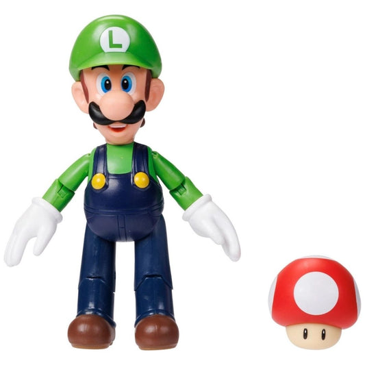 Super Mario 4" Luigi with Mushroom Figure