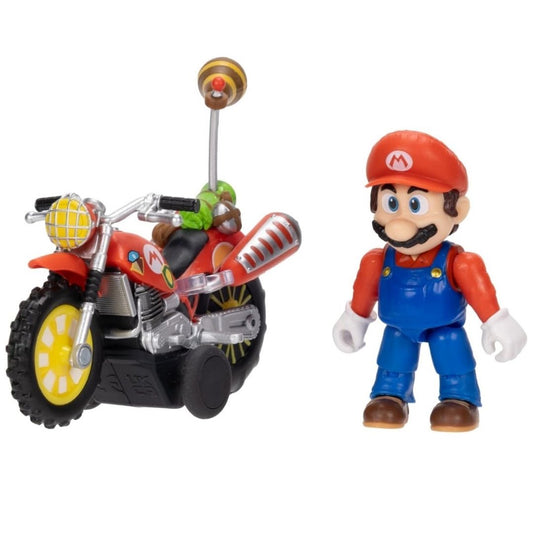 Nintendo Super Mario Galaxy Movie Action Figure Mario with Pull Back Motorcycle