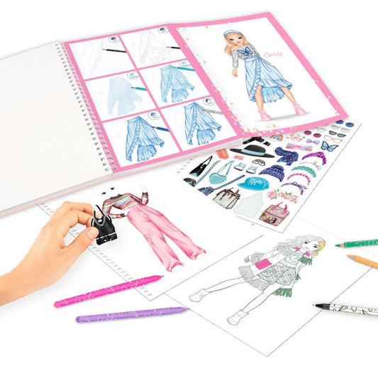 Toys N Tuck:Top Model Colouring Book with Pen Set,Top Model