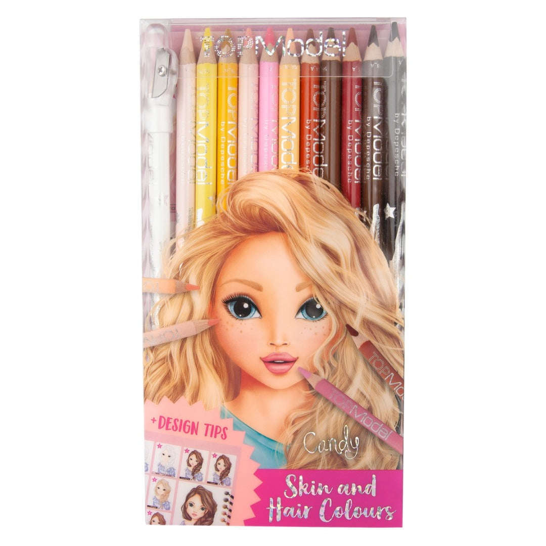 Toys N Tuck:Depesche Top Model Skin and Hair Colours Pencils,Top Model