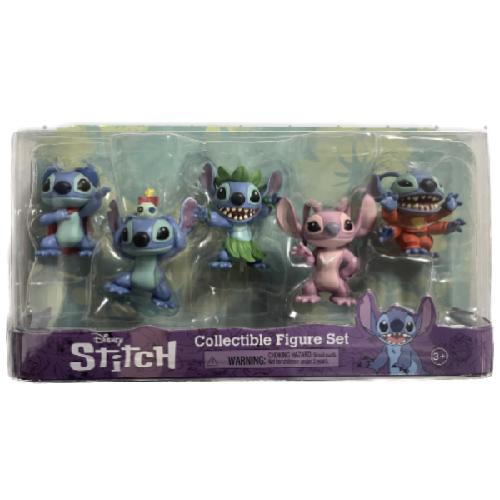 Disney 5 Piece Stitch Figures Plastic Mini Figurine Set