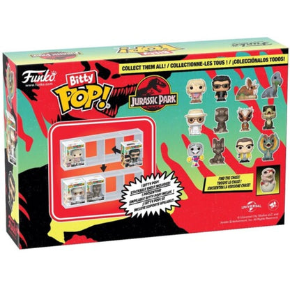 Bitty Pop! Jurassic Park 4 Pack - Mr. DNA, Dilophosaurus Fossil, Dennis Nedry, Dilophosaurus