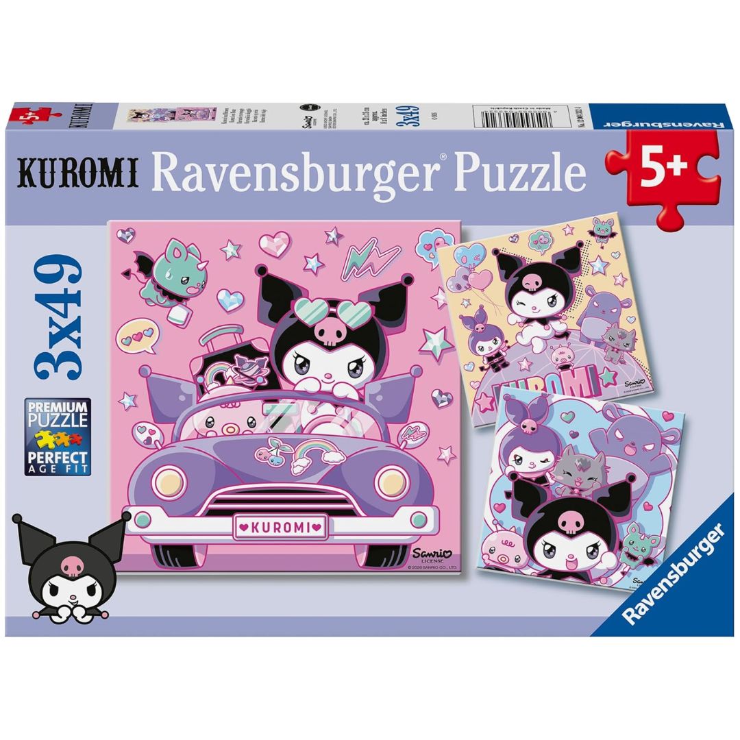 Ravensburger 3 x 49pc Puzzles Kuromi on Tour