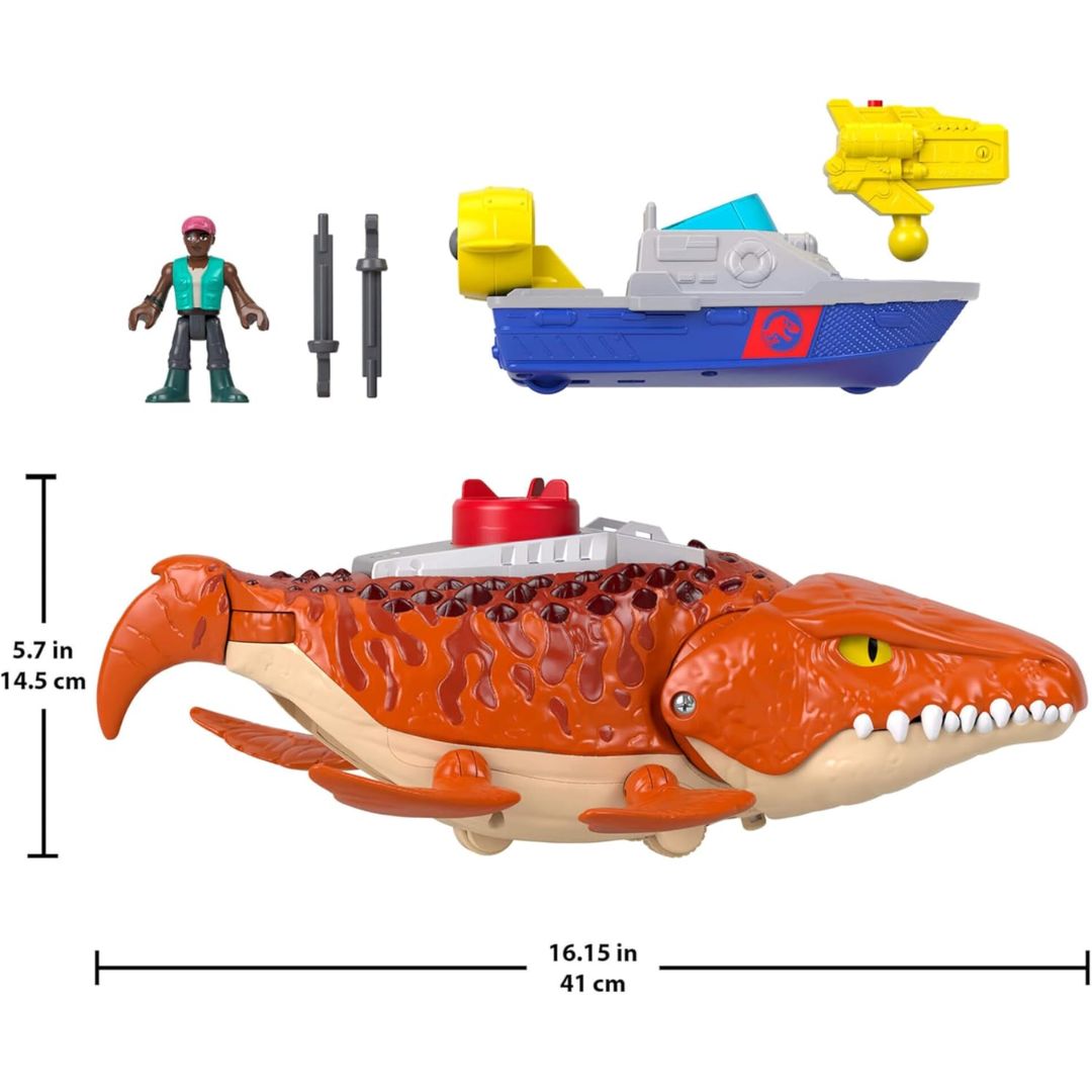 Fisher-Price Imaginext Jurassic World Rebirth Aqua Chomp Chase Mosasaurus