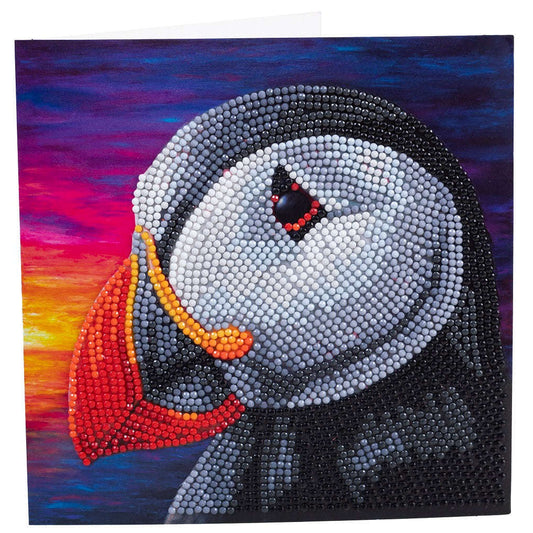 Toys N Tuck:Crystal Art Card Kit - Puffin Sunset,Crystal Art