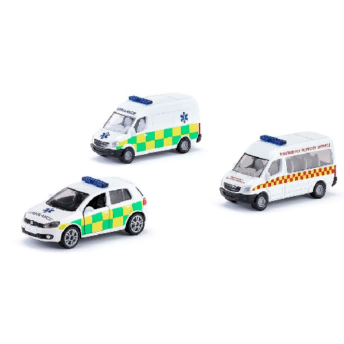 Toys N Tuck:Siku 1825 3 Vehicle Pack - Ambulance Set,Siku