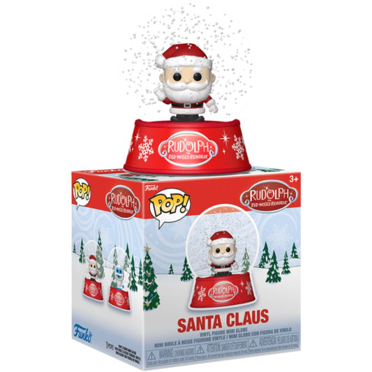 POP! Mini Glitter Globe: Rudolph the Red Nosed Reindeer - Santa Claus