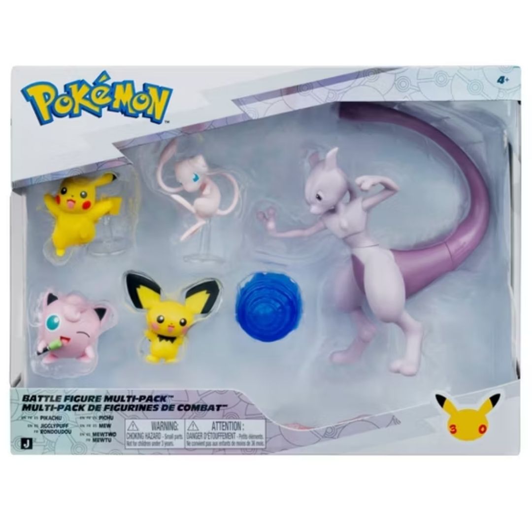 Pokémon Battle Figure 5 Pack - Pikachu Pichu Mew Jigglypuff Mewtwo