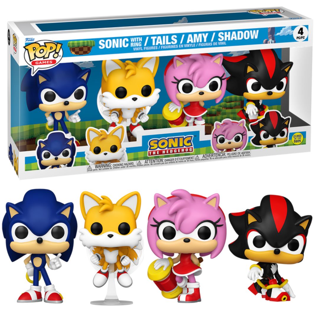 Pop! Vinyl - Sonic The Hedgehog - Sonic, Tails, Amy, Shadow 4 Pack