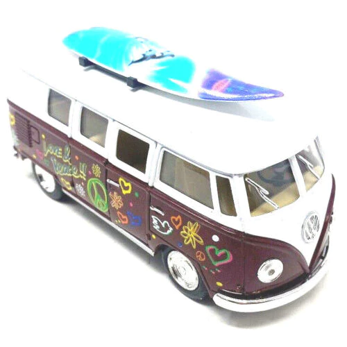 Toys N Tuck:1962 Volkswagen Classic Bus With Surfboard & decals 1:32 Die Cast,Kandy Toys