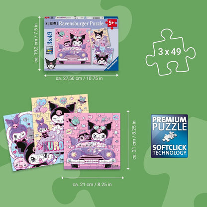 Ravensburger 3 x 49pc Puzzles Kuromi on Tour